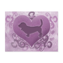 Purple Basset Hound Valentine