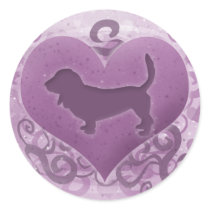 Purple Basset Hound Valentine