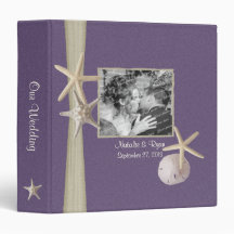 Purple Beach Starfish and Photos Vinyl Binder