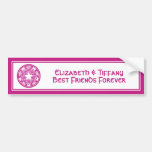 Purple Best Friends Floral Tiles Bumper Sticker