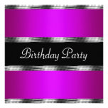 Purple  Birthday Party Silver Custom Invites