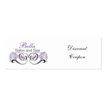 Purple,black and white Chic discount coupon Business Card Templates