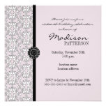 Purple & Black Damask Baroque Sweet 16 Party Announcement