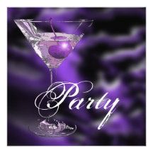 Purple black elegant formal party custom announcements