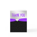 Purple Black Floral Damask Diamond Thank You