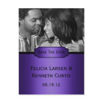 Purple Black Gradient Photo Save The Date Postcards