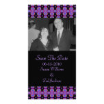 purple black pattern photo card template