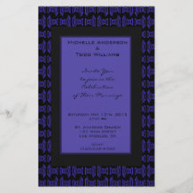 Purple Black Pattern Wedding Personalized Flyer