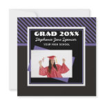 Purple & Black Photo Graduation Announcement