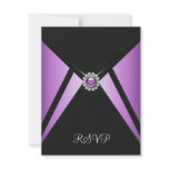 Purple Black Purple Party Invitation RSVP