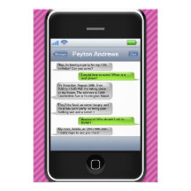 Purple/Black Smart Phone iParty Birthday Party Personalized Invitations