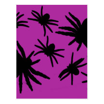 Purple / Black Spiders Post Card