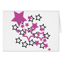 purple black stars greeting cards