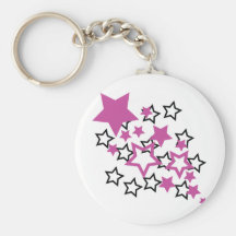 purple black stars keychain