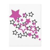 purple black stars post card