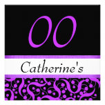 Purple black wedding birthday engagement custom announcements