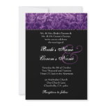 Purple Black White Damask Wedding Invitation