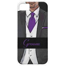 Purple black white tuxedo groom iphone 5 case