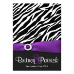 Purple Black White Zebra Wedding Invitations