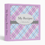 Purple & Blue Argyle Recipe Binder