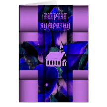 PURPLE BLUE CHURCH CROSS SYMPATHY GREETING CARDS