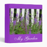 Purple Blue Flower Fence 3 Ring Binders