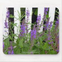 Purple Blue Flower Fence Mousepads
