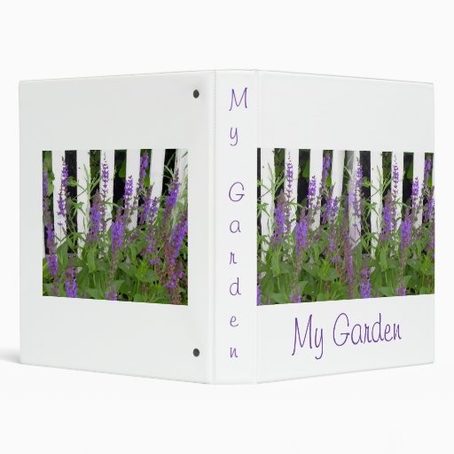 Purple Blue Flower Fence Vinyl Binders