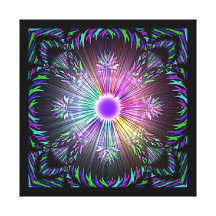 Purple Blue Fractal Wrapped Canvas Gallery Wrapped Canvas