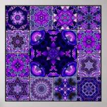 Purple & Blue Iris Flower Petals, Mosaic Montage