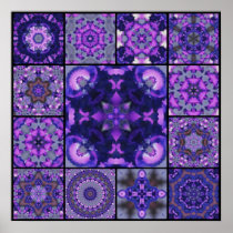 Purple & Blue Iris Flower Petals, Mosaic Montage