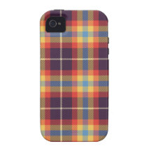 Purple, blue, red and yellow tartan.png iPhone 4 cases