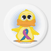 Purple & Blue Ribbon Duck Fridge Magnets
