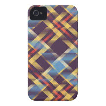 Purple, blue, yellow and red tartan iPhone 4 Case-Mate cases