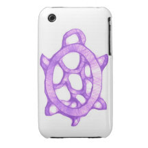 Purple boho turtle iPhone 3g case iPhone 3 Case-Mate Cases