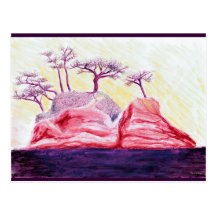 Purple Bonsai Island Post Card