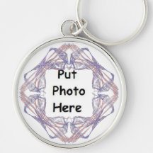 Purple Bow Fractal Art Frame Keychain