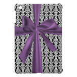 purple bow wrapped damask pattern girly Ipad case ipad mini cases
