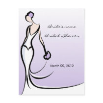 Purple Bridal Shower Advice Cards Postcard