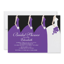 Purple Bride Bridesmaids Bridal Shower Invitation