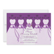 Purple Bride Bridesmaids Bridal Shower Invitation