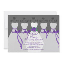 Purple Bride Bridesmaids Bridal Shower Invitation