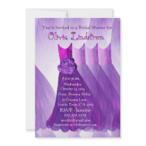 PURPLE Bridesmaid Dresses Bridal Shower Invitation