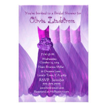 PURPLE Bridesmaid Dresses Bridal Shower Invitation