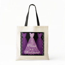 PURPLE Bridesmaid Dresses Cotton Tote Bag