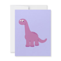 Purple Brontosaurus Dinosaur Personalized Invitations