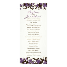 Purple Brown Summer Leaves Wedding Programs Rack Cards