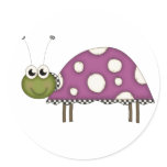Purple Bug Round Stickers