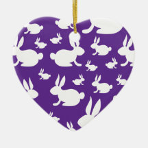 Purple Bunny Pattern Ornaments