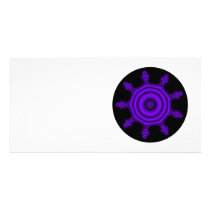 Purple Burst. Fractal Art. Purple and Black. Photo Card Template